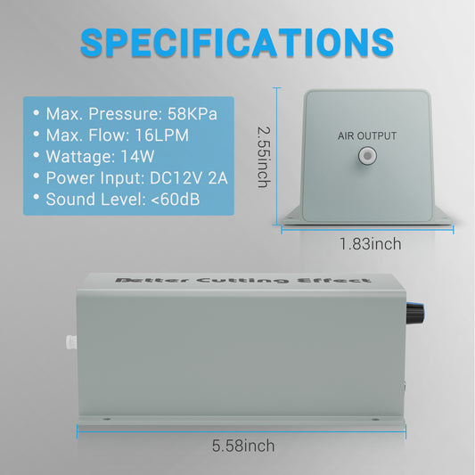 Laser Cutting Air Assist Pump For Laser Engrver