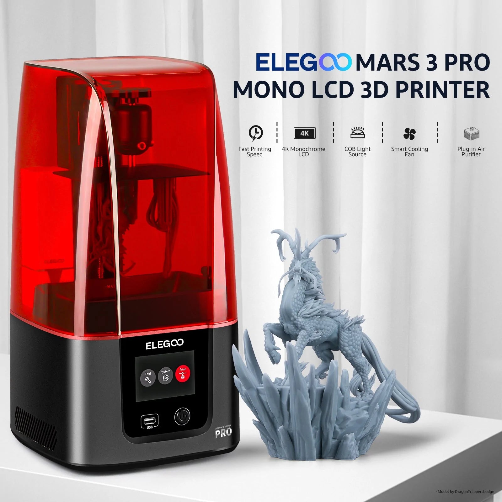  ELEGOOO Mars 3 Pro Resin 3D Printer and ELEGOO