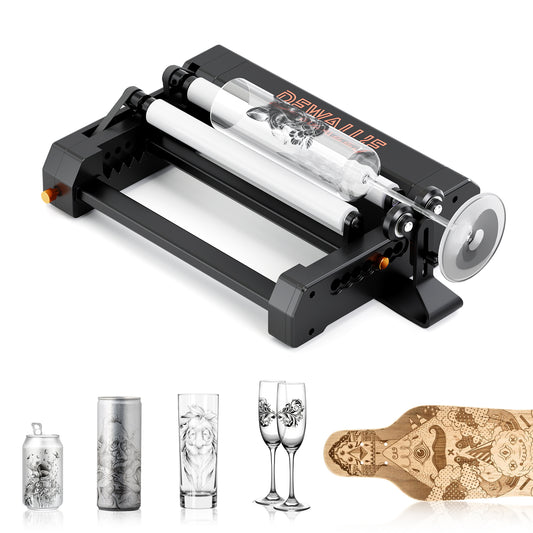 DEWALLIE Rotary Roller 360° Rotating For Most Laser Engravers
