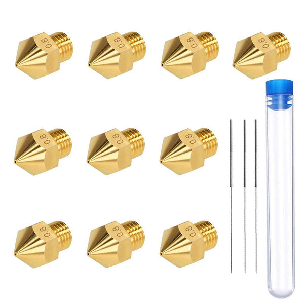 10 pcs 0.8MM MK8 Extruder Nozzles for Creality Ender